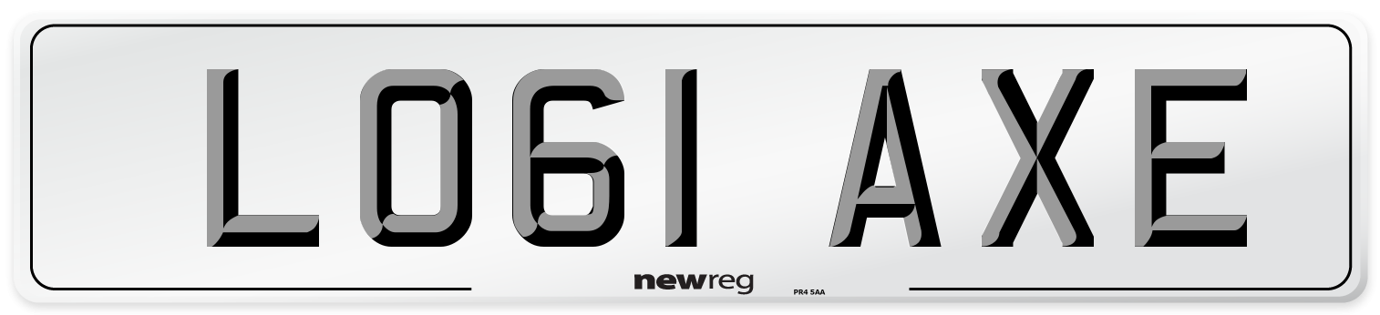 LO61 AXE Number Plate from New Reg